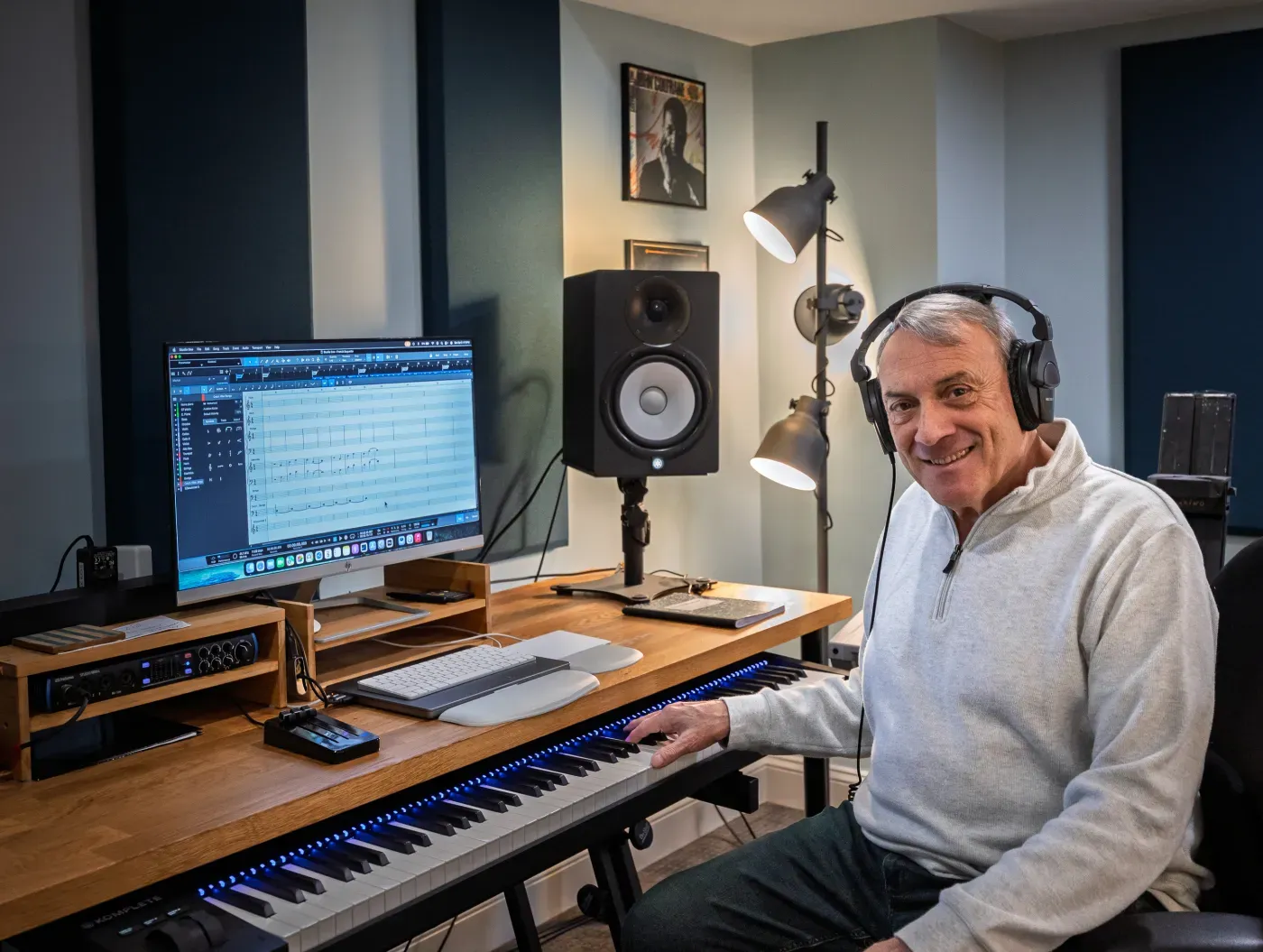 Paul Guarino tracking at his keyboard